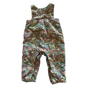 Jacadi Paris Baby Girl Blue Floral Jumpsuit Padded Lining 100% Cotton 12 Months